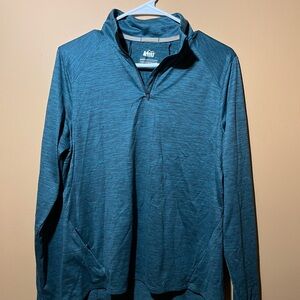 REI Teal Quarter-Zip Top